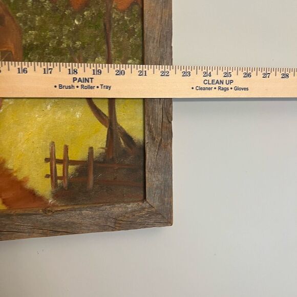 Rustic framed farmhouse mountains wall hanging artwork. - Picture 5 of 5